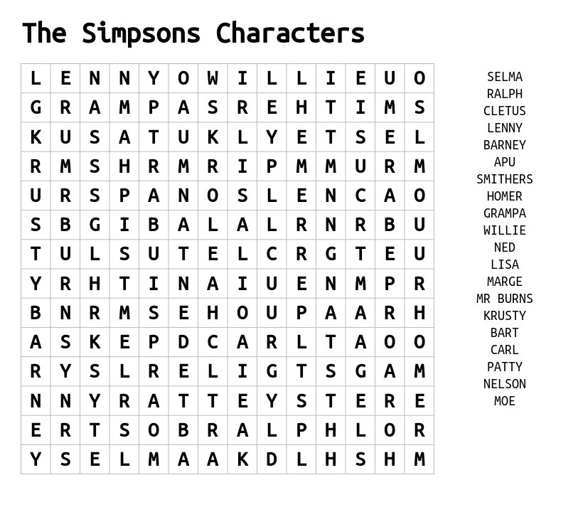 The Simpsons Characters